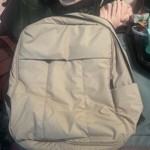 BEIS Light Beige Puffer Backpack